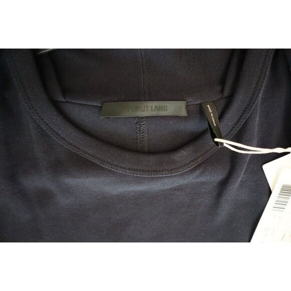 Helmut Lang J04HW608 Women's Sz Medium Ink Blue Neck Drape Jersey Dress - Picture 5 of 13